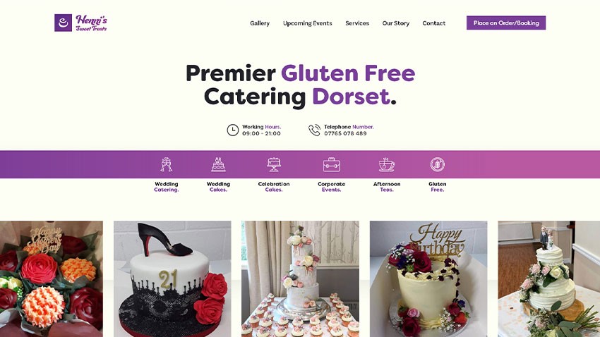 Henni's Sweet Treats, Website and Brand Design Bournemouth and Poole